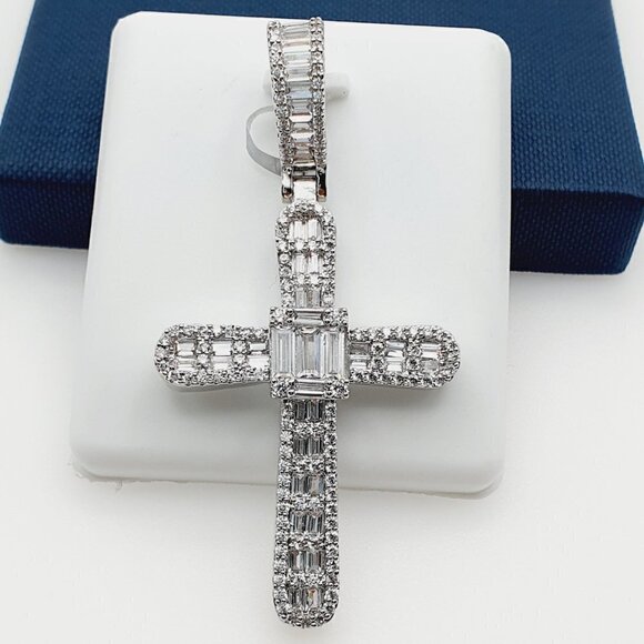 - 925 Sterling Silver Plated CZ Pendant, EVBRS511 - Picture 1 of 10